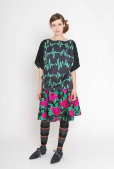 AW1112 PEG ART ROSES SWIRL SKIRT - PINK - Other Image